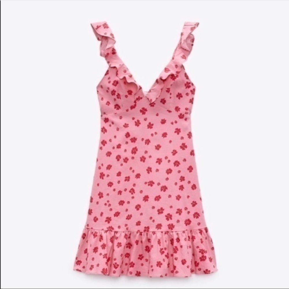 New Zara | Print Floral Print Dress - Picture 7 of 14